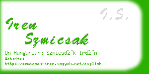 iren szmicsak business card